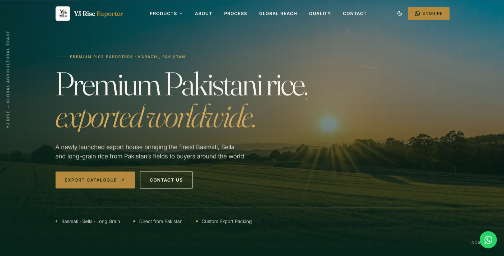 YJ Exporter website screenshot
